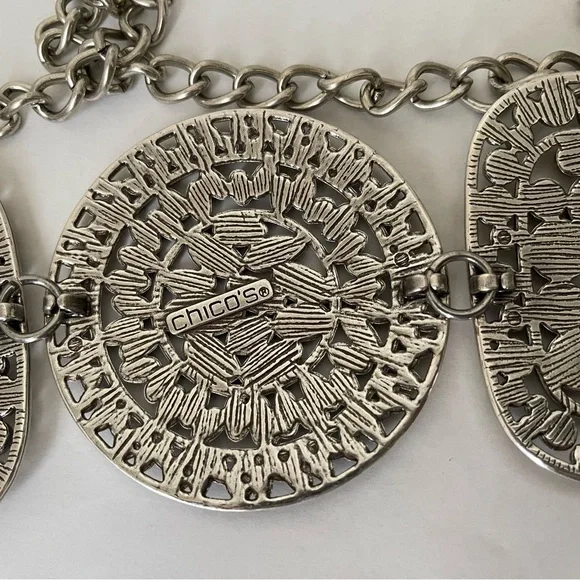 Chico's Gold and Silvertone Embellished Belt